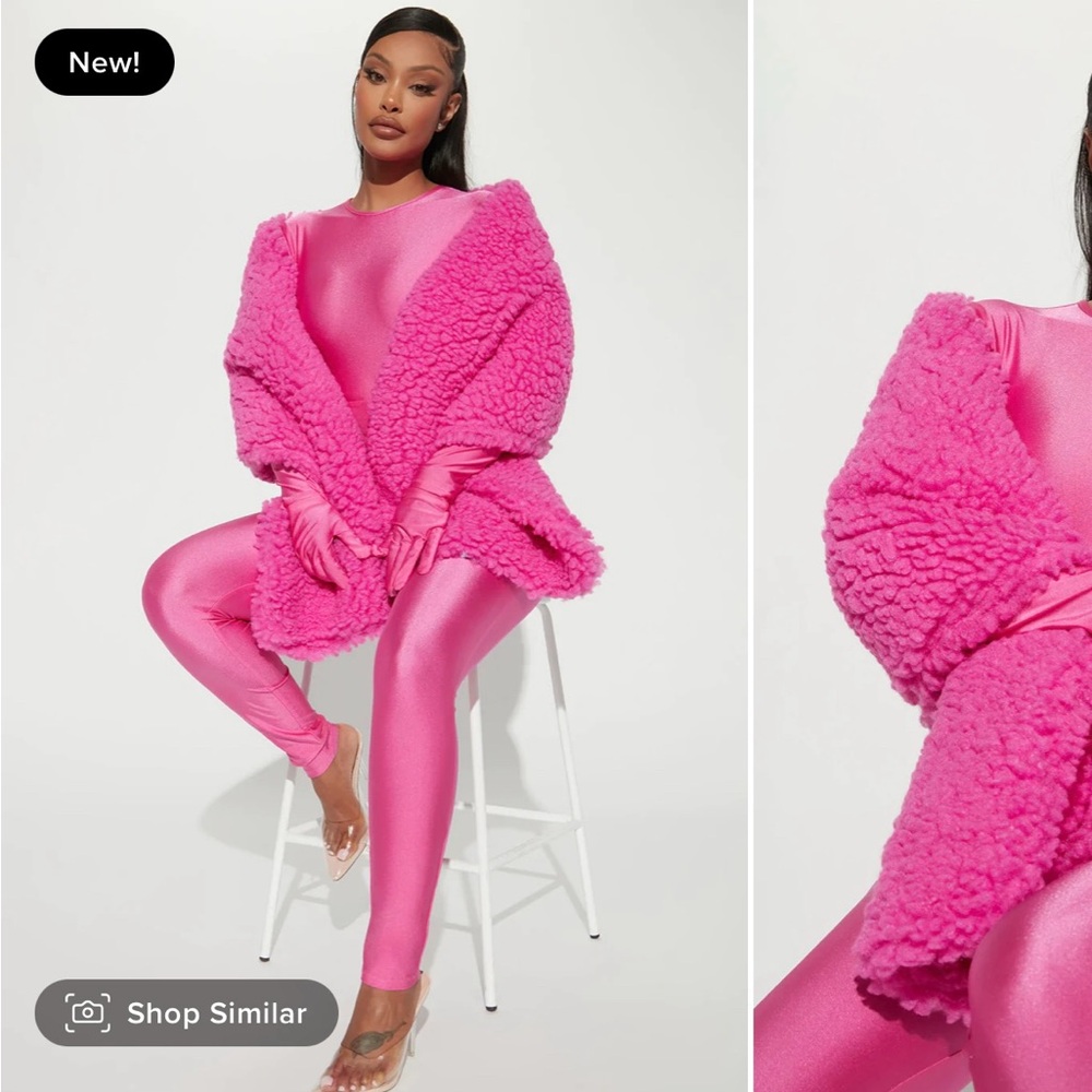 Hot Pink High-Shine Stretch cat suit - Women